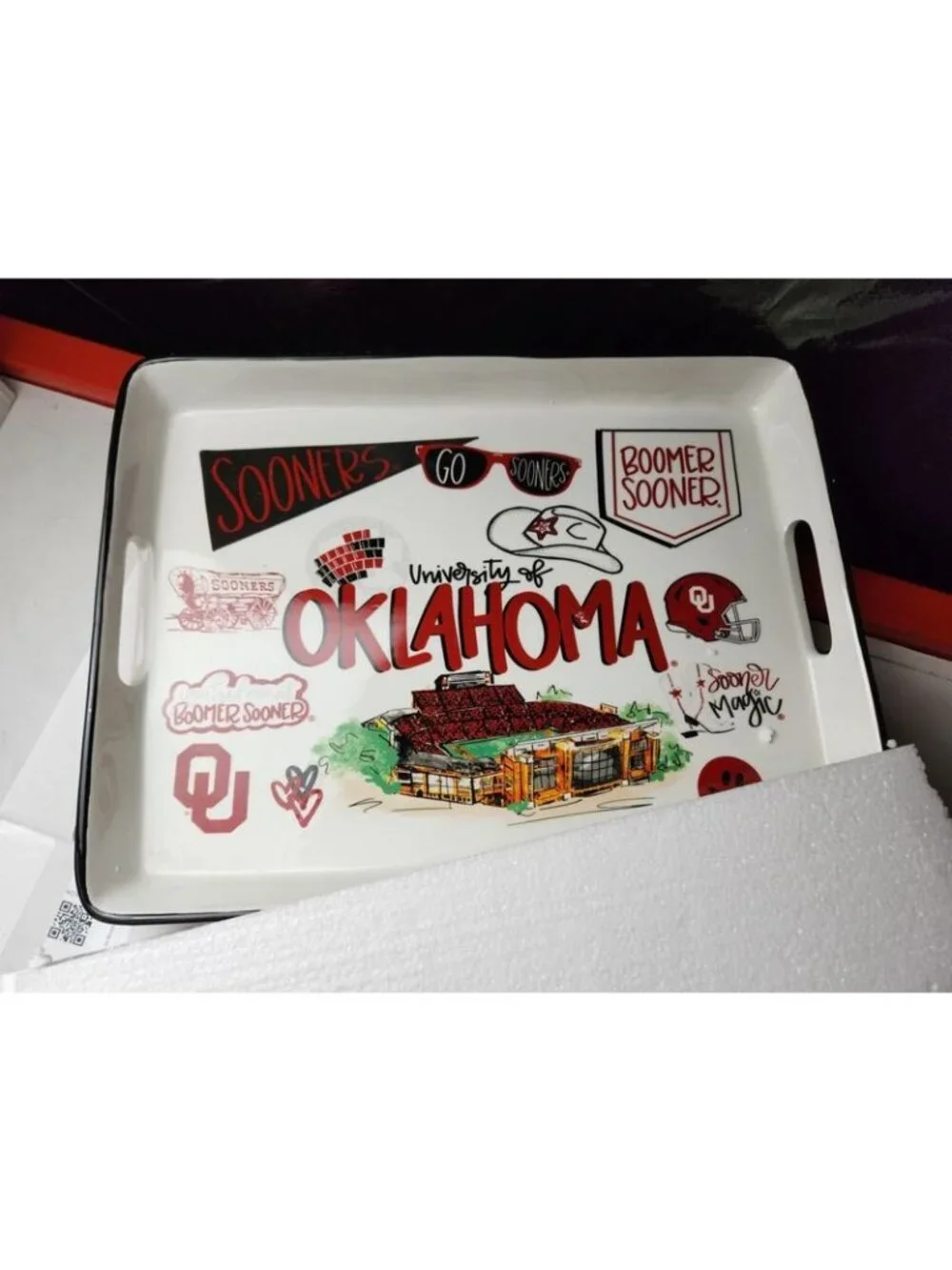 University Of Oklahoma Ceramic Serving Tray 16